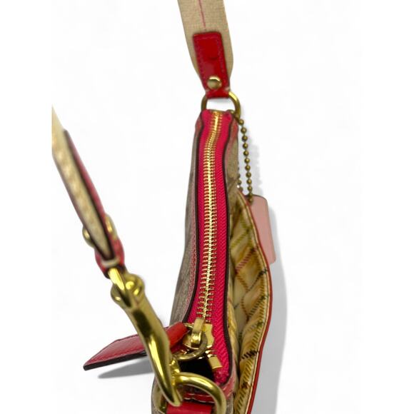 Coach Signature 2007 Pink Stripe Swingpack Crossbody Bag - Picture 6 of 16